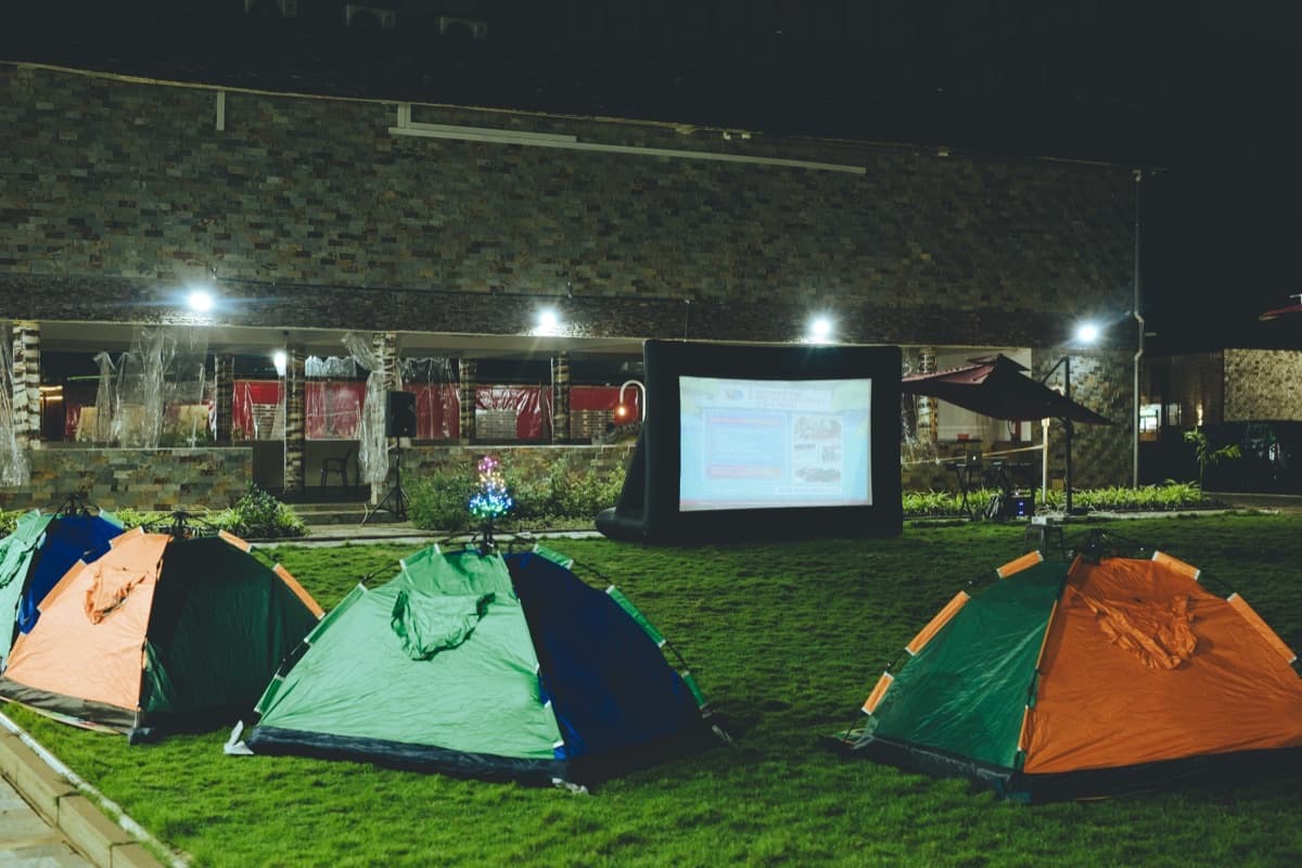 Camping at night